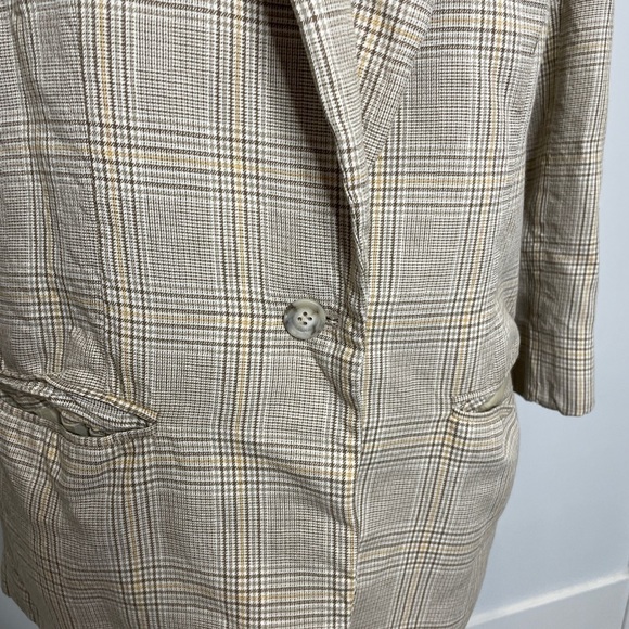 Ann Taylor Brown Beige Padded Shoulder Blazer - Picture 3 of 8